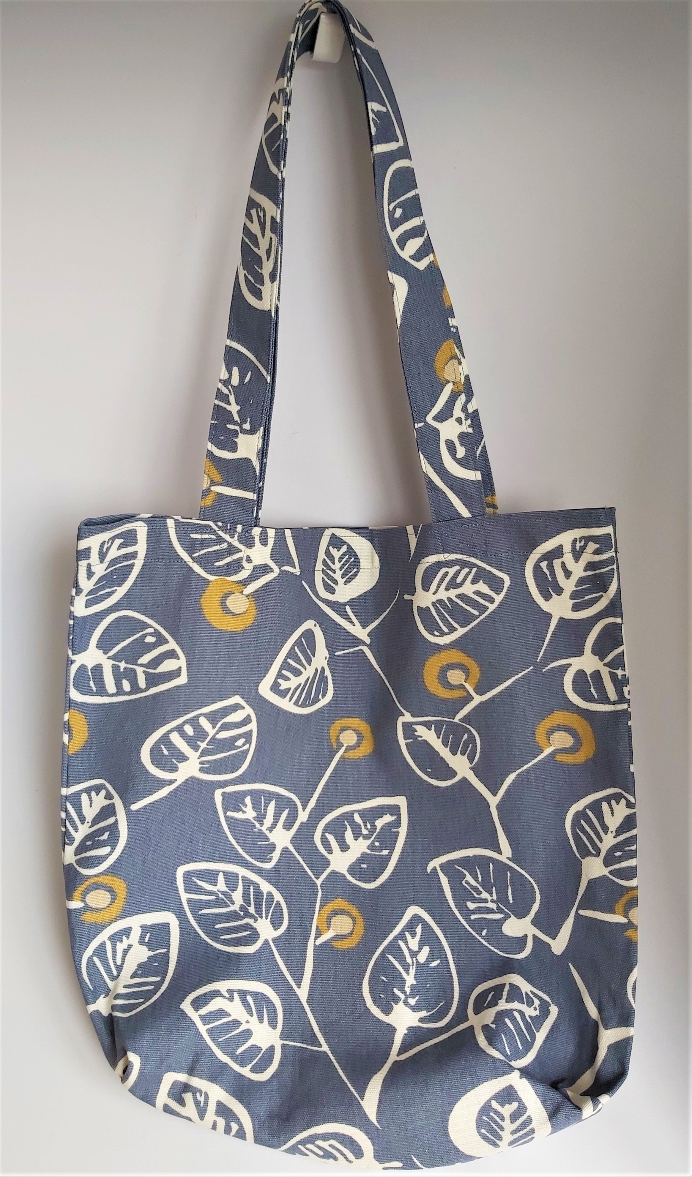 Blue and Mustard Tote Bag