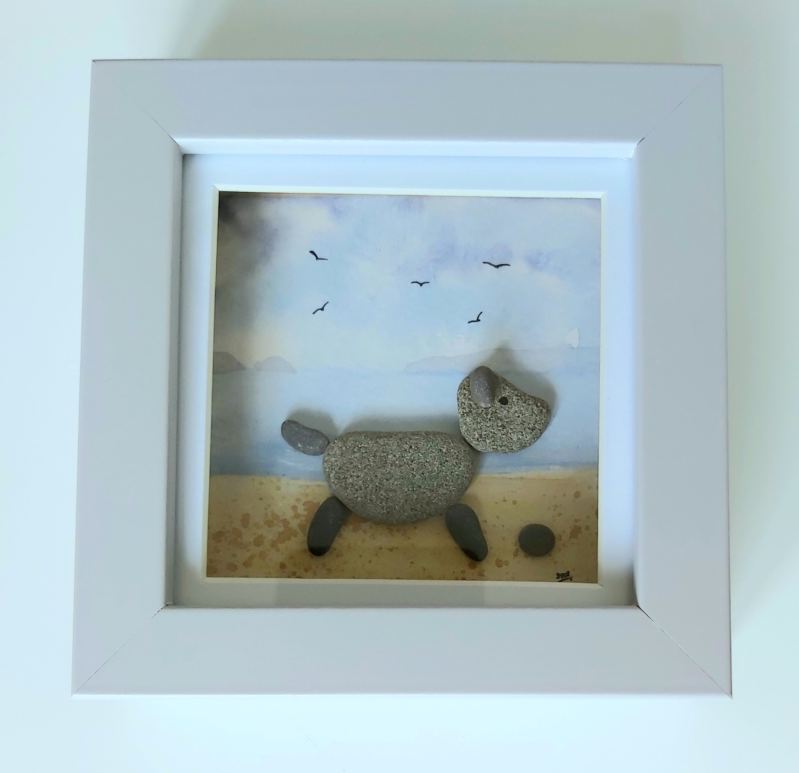 Dog Pebble Picture - 12cms